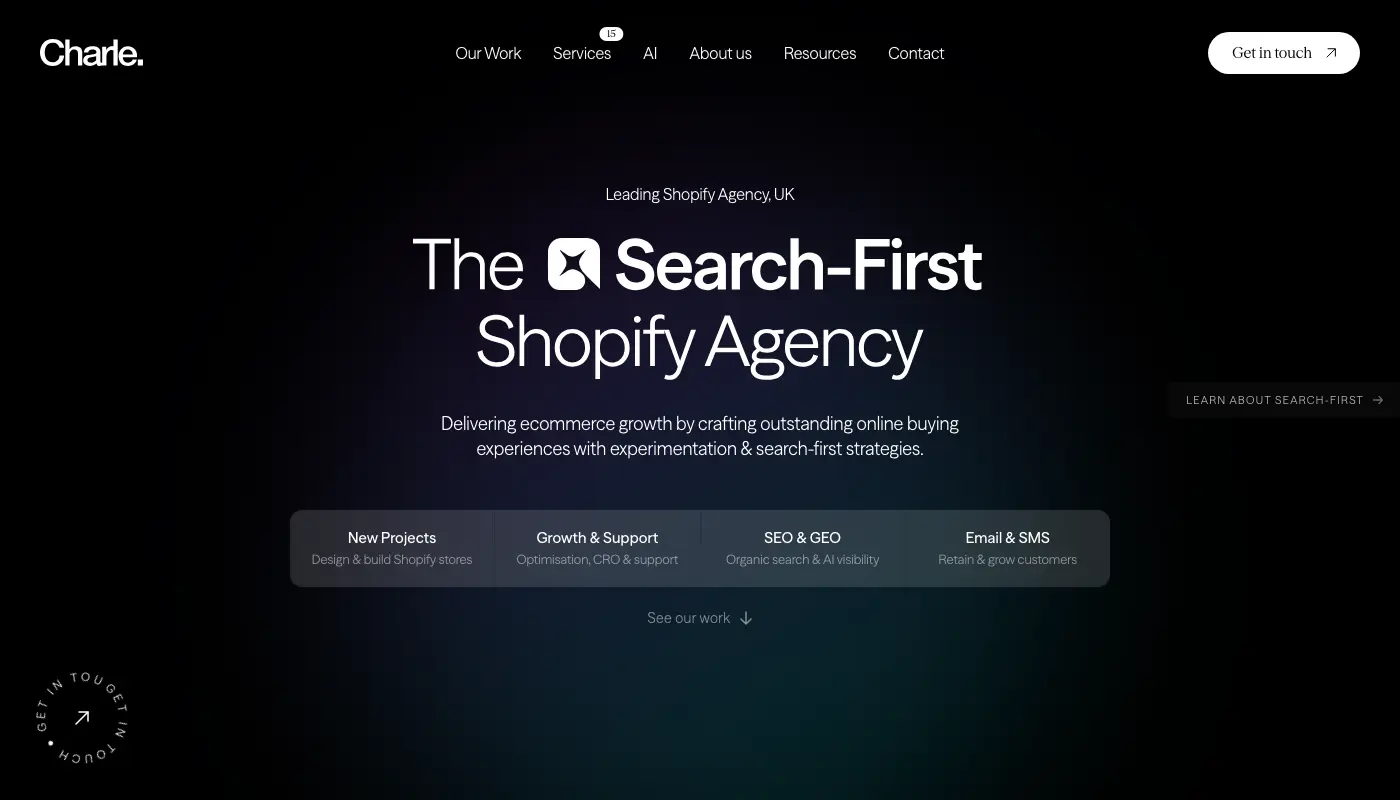 The Charle homepage as it appeared on 7 August 2026