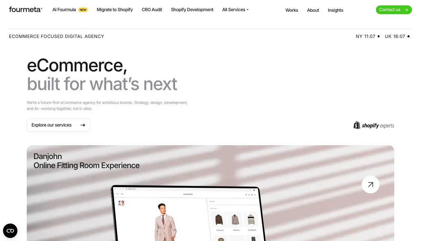 The Fourmeta homepage as it appeared on 7 August 2026