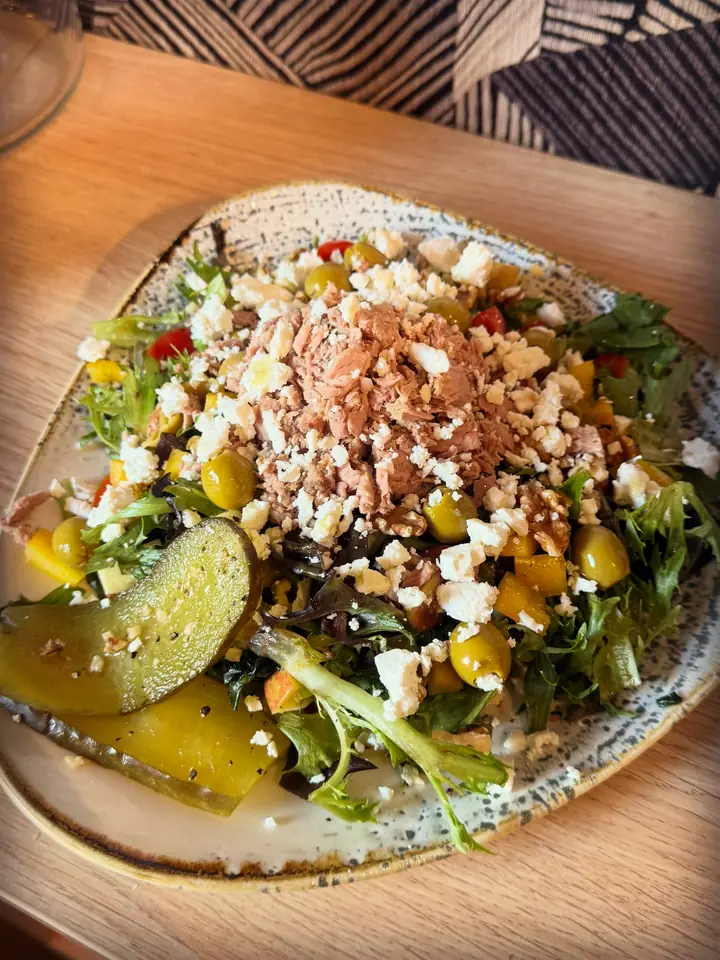 A plated salad at The Artisan Coffee House