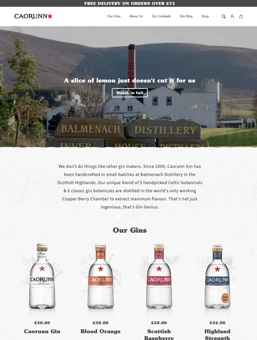 Caorunn Gin storefront