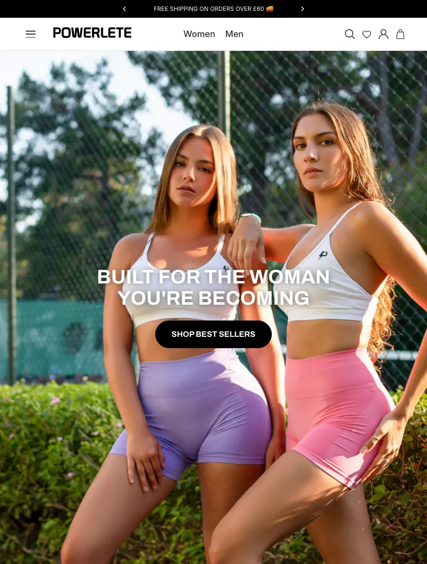 The Powerlete storefront