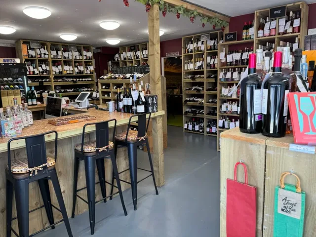Wine shelves and a tasting bar inside the Givino shop in Frome